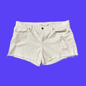 Sz.36*Joe's Jeans*White Distressed Denim Shorts--Frayed Hem
